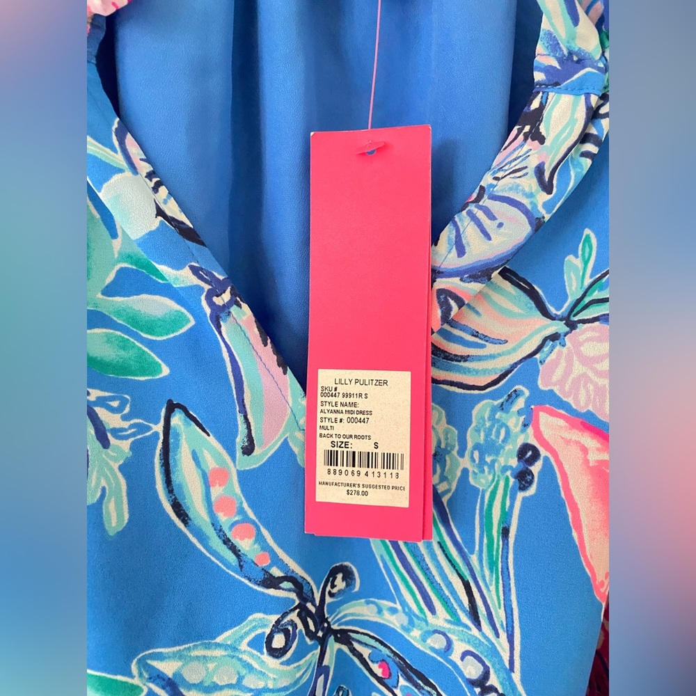 NEW Lilly Pulitzer Alyanna Back to Our Roots Ruffle Midi Dress Small - Picture 3 of 4